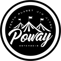 The logo for tenth planet jiu jitsu is black and white.