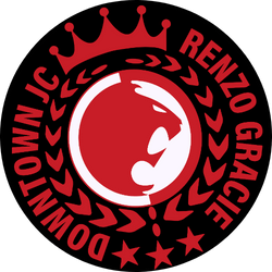 A logo for renzo gracie downtown jc