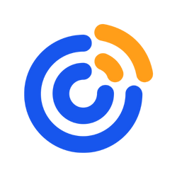A blue and orange circle with a letter c inside of it for a company called Constant Contact