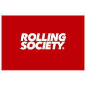 The rolling society logo is on a red background.