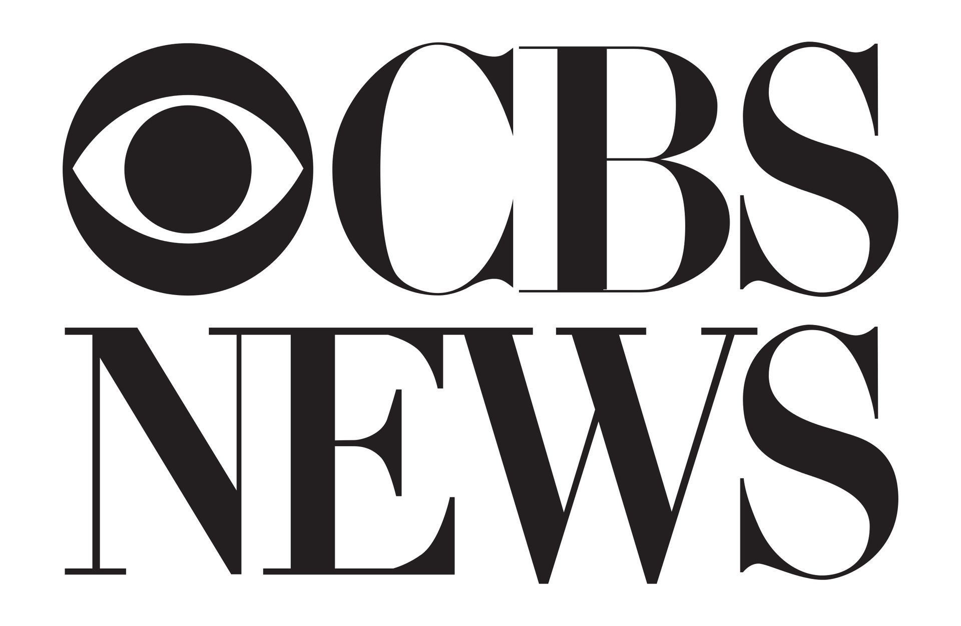 A black and white logo for cbs news