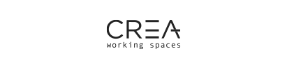 A black and white logo for crea working spaces