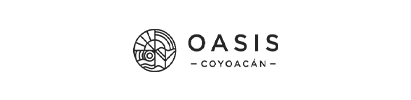 Un logotipo en blanco y negro para oasis goyacan sobre un fondo blanco.