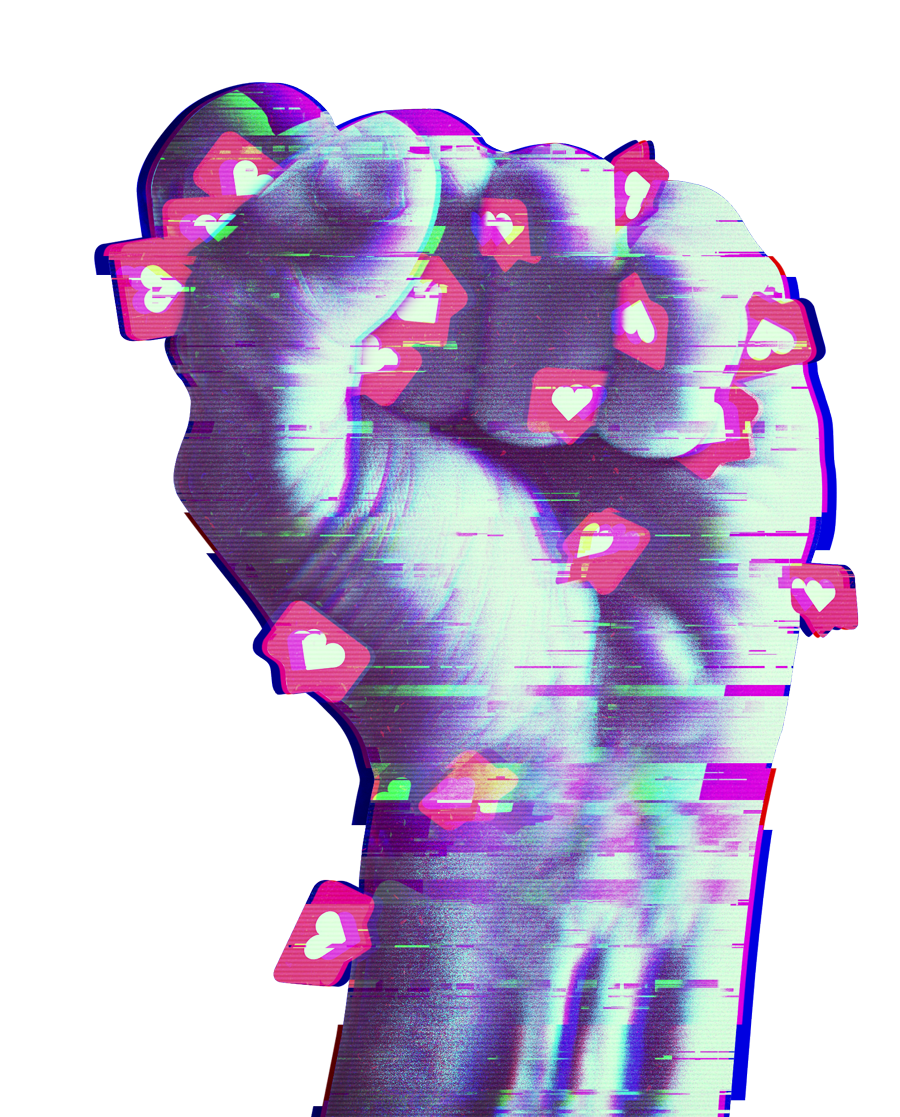 A fist with a lot of likes on it