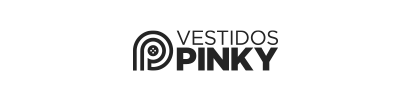 Un logo en blanco y negro para vestidos pinky.