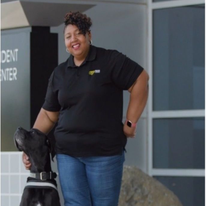 A veteran and her dog