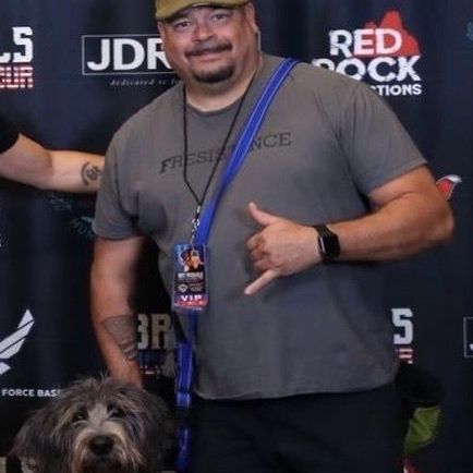 A veteran and his dog