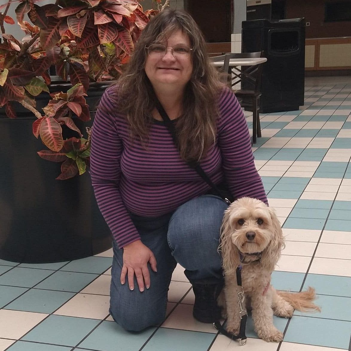 Karin and Kai - a vet and her support dog.