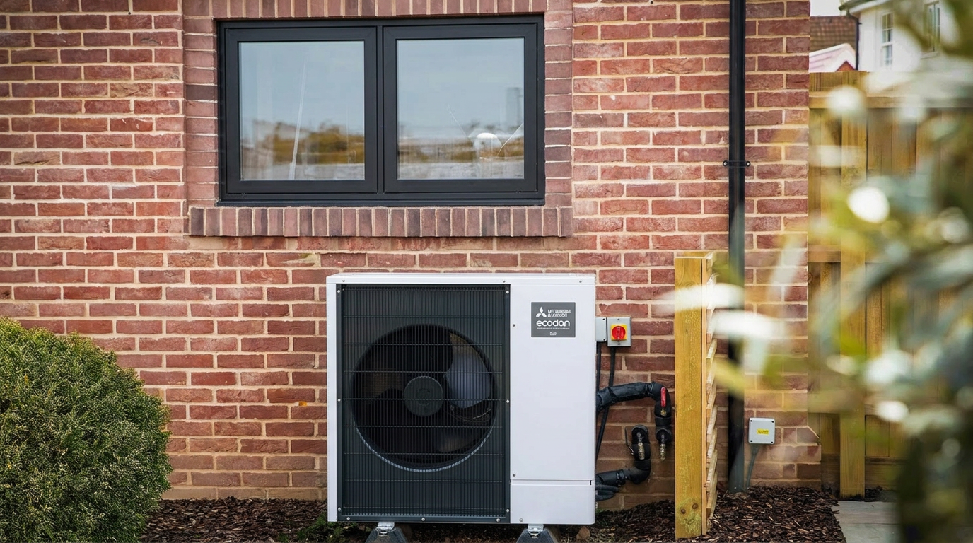 Aerona heat pump outside kitchen window