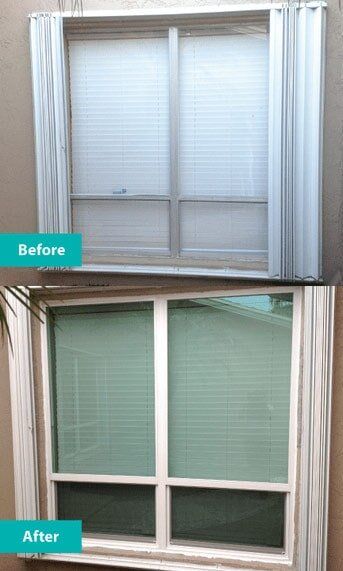 Double Glass Door Before & After — Window Repair in Deerfield Beach, FL