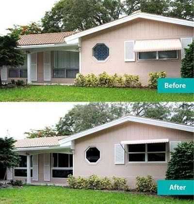 House Exterior Window View Before & After — Window Repair in Deerfield Beach, FL