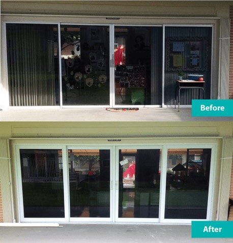 House Glass Door Before & After — Window Repair in Deerfield Beach, FL