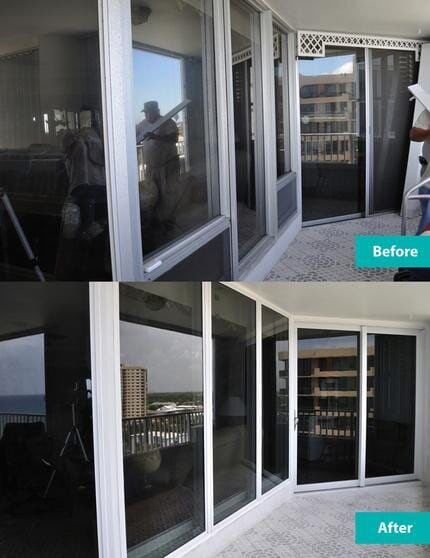 Two Sliding Window Door Before & After — Window Repair in Deerfield Beach, FL