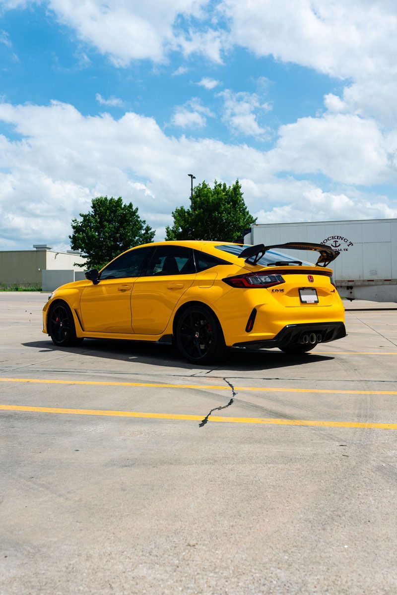 Blue car with colorless Paint Protection Film