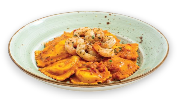 Shrimp Ravioli Alfredo