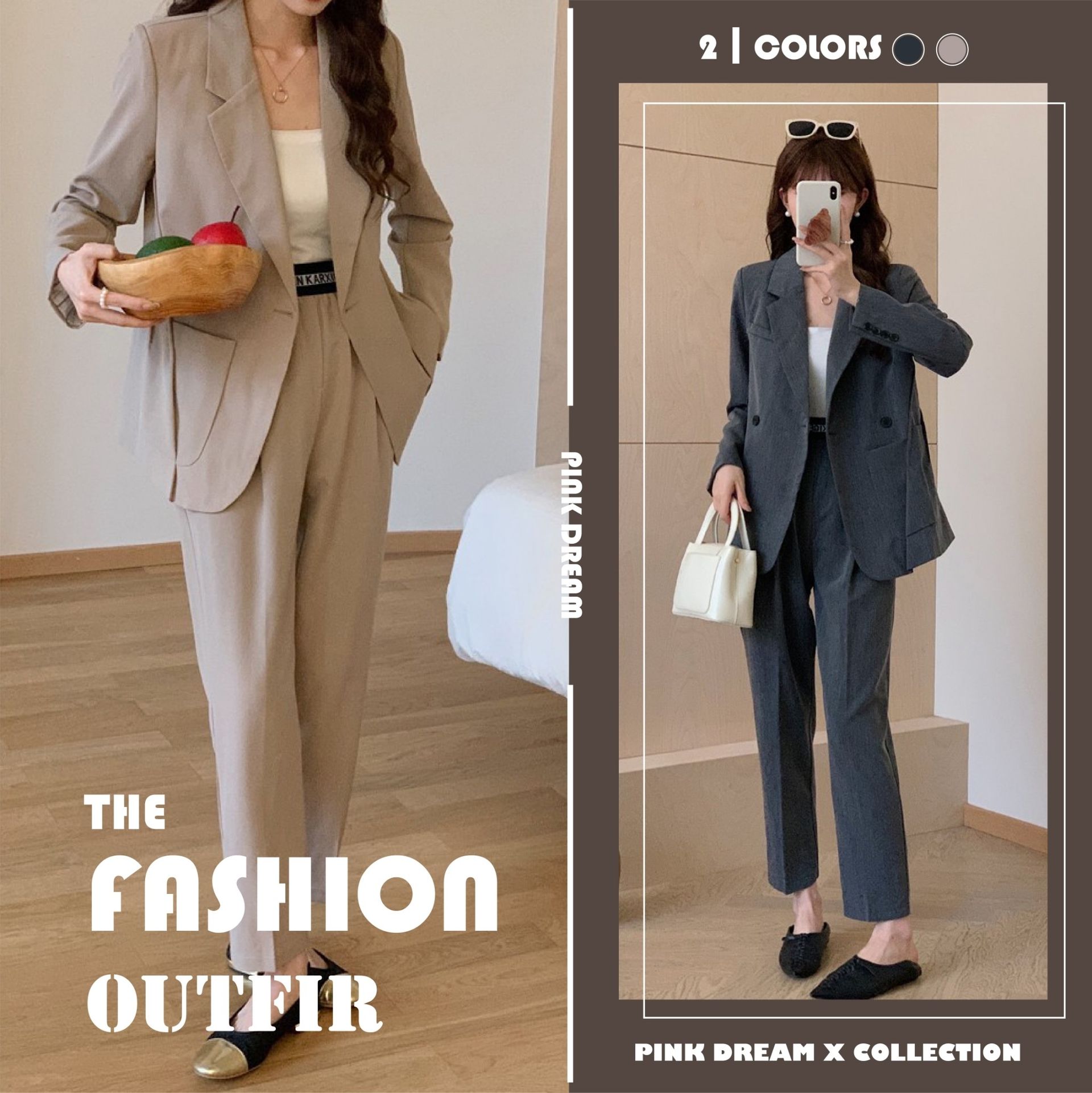 X現貨X一件免運X 911 毫無業務感可日常穿搭的西裝套裝-2色