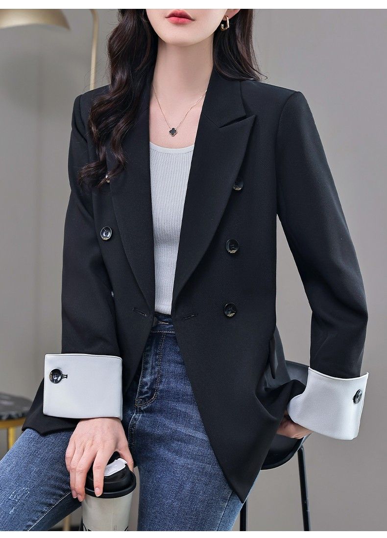 X現貨X一件免運X 基本小設計 高級感雙排扣西裝外套