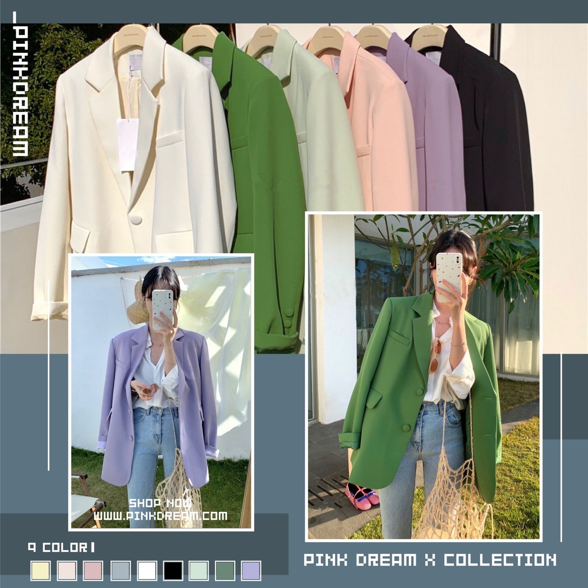 X現貨X一件免運X 859 春天來了 你必須擁有一件 糖果色系西裝外套-6色