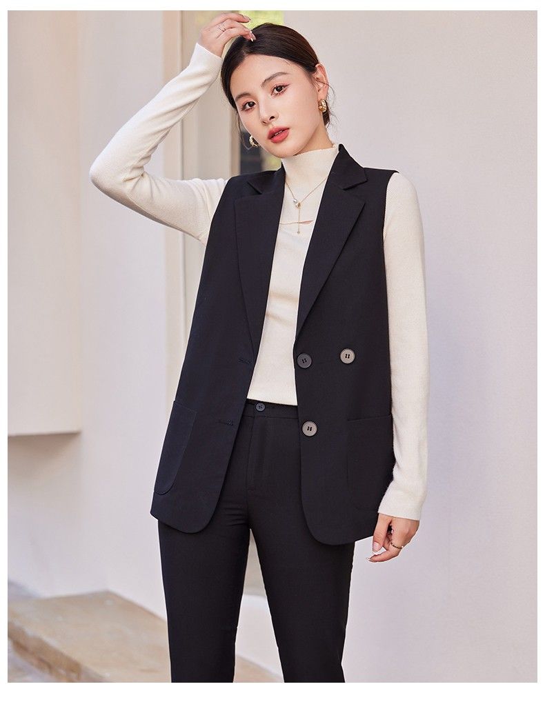 X現貨X一件免運X 一年四季百搭單品推薦 造型感簡約質感背心-經典黑