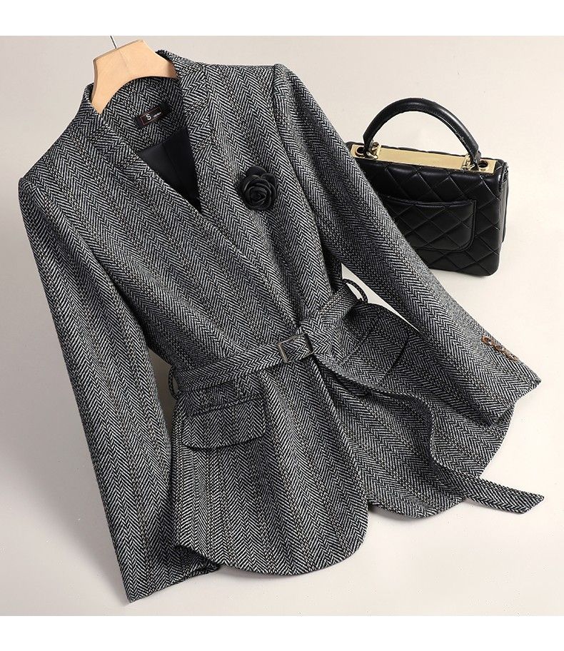 X現貨X一件免運X 溫暖到爆 羊毛綁帶西裝外套