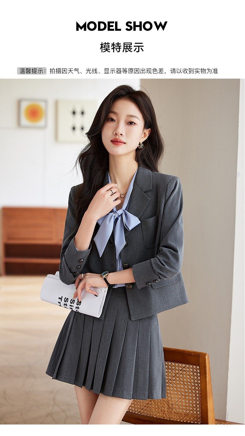 X加大尺碼限定X現貨X一件免運X 青春滿分西裝百褶裙套裝