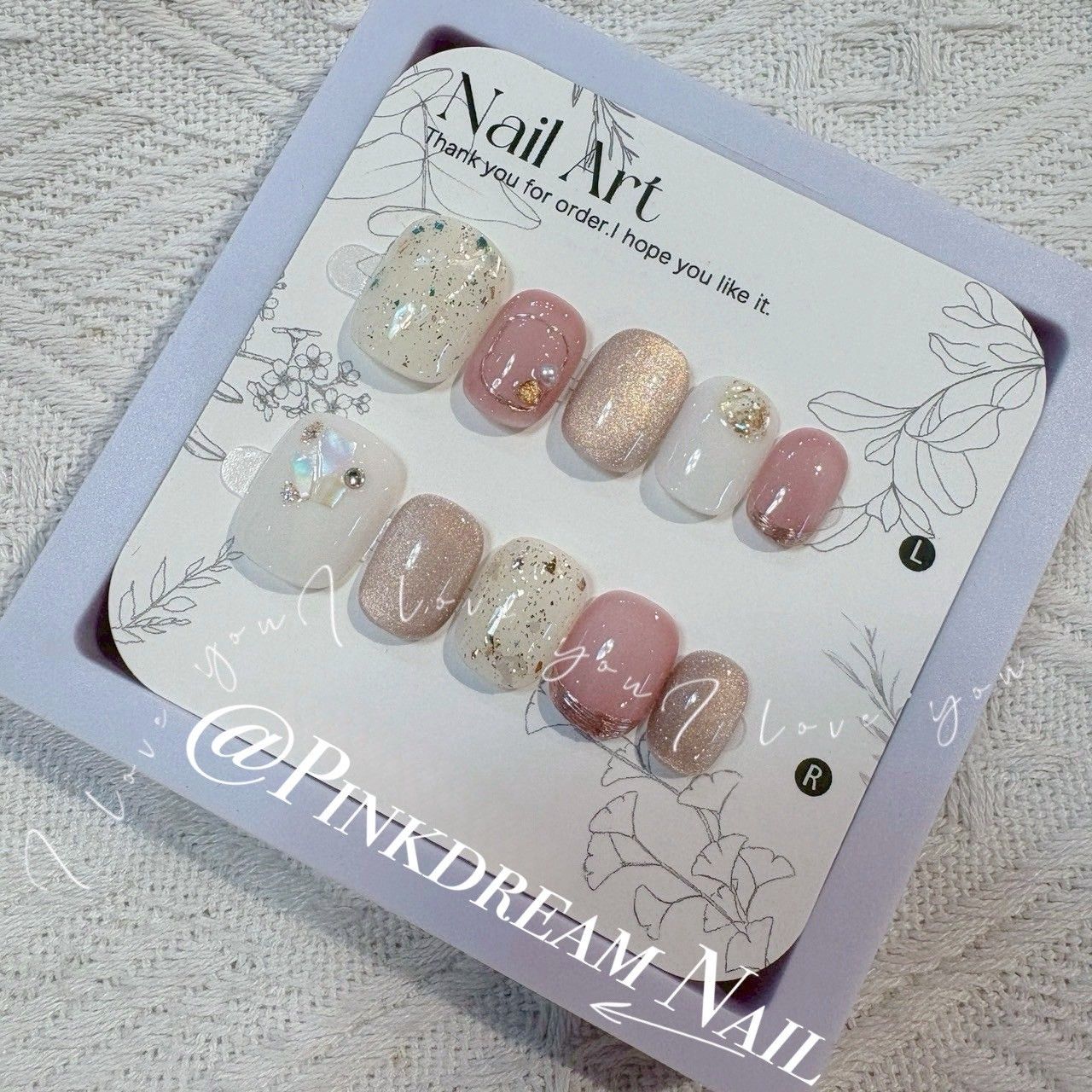 X現貨X一件免運X 超水指尖服飾 1.5公分豆豆甲/粉之愛戀 /原創設計手工穿戴甲/附贈工具包/附贈收納盒