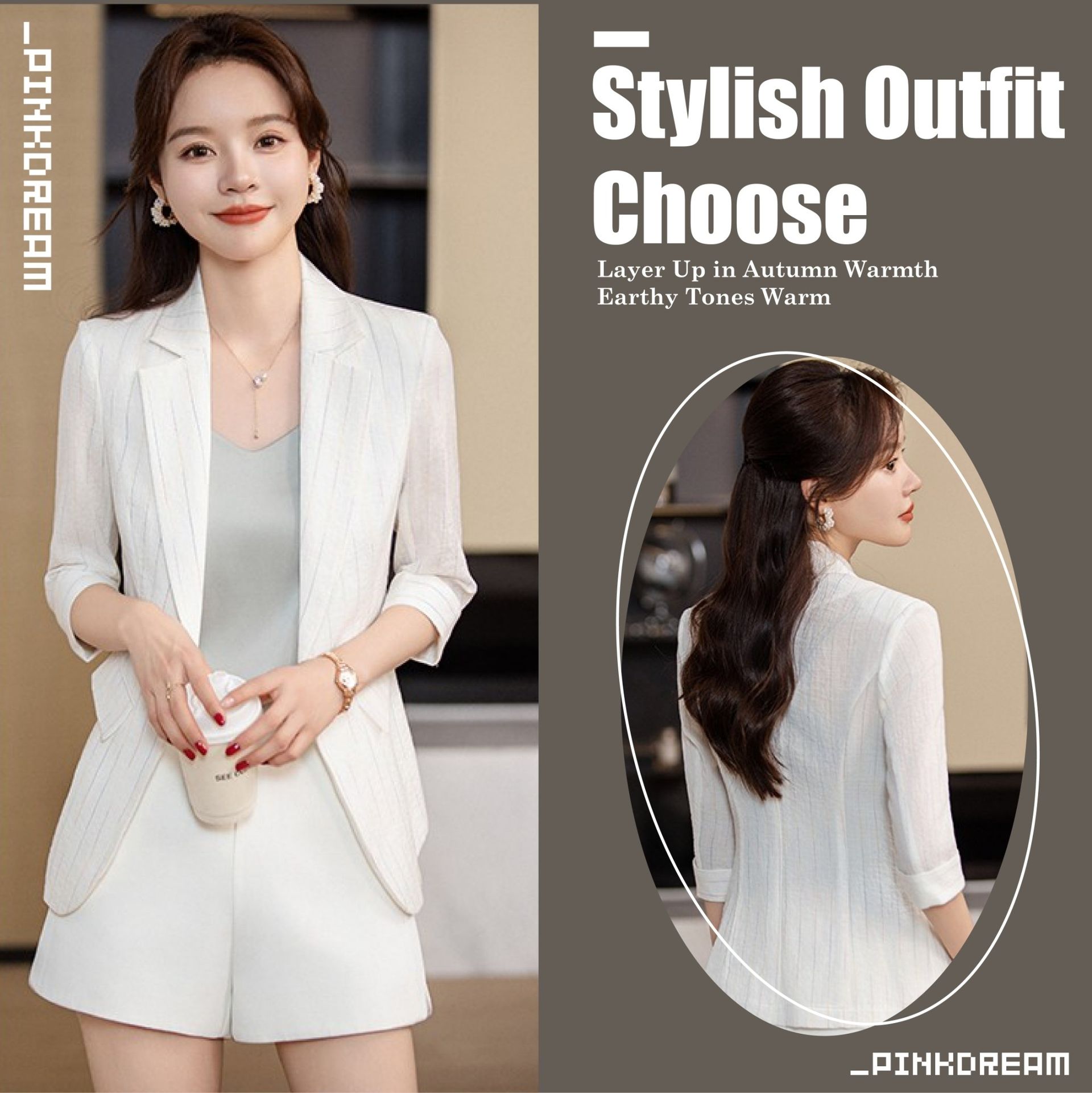 X現貨X一件免運X 夏日涼感推薦 質感條紋設計感七分袖西裝外套