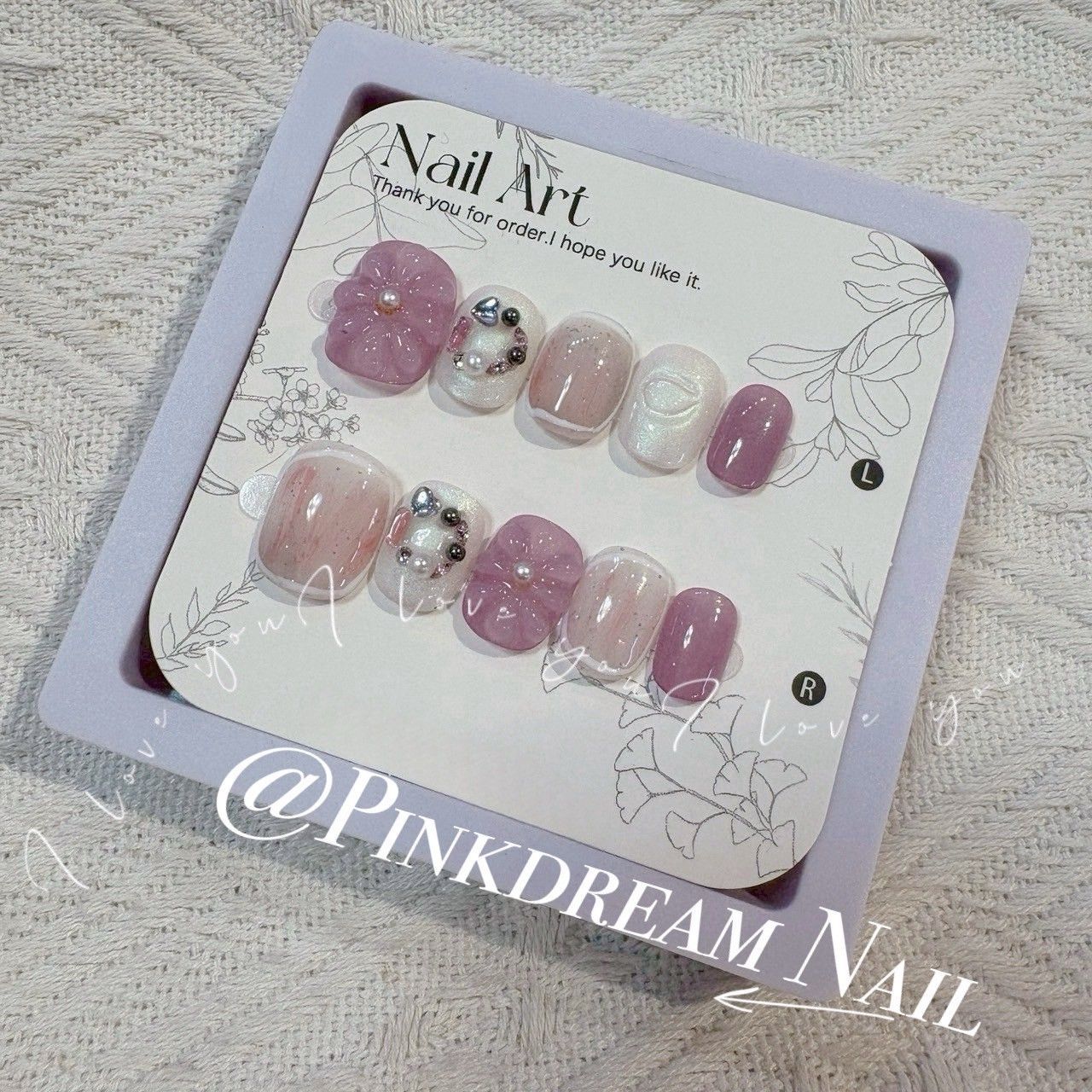 X現貨X一件免運X 超水指尖服飾 1.5公分豆豆甲/紫色曼陀羅 /原創設計手工穿戴甲/附贈工具包/附贈收納盒