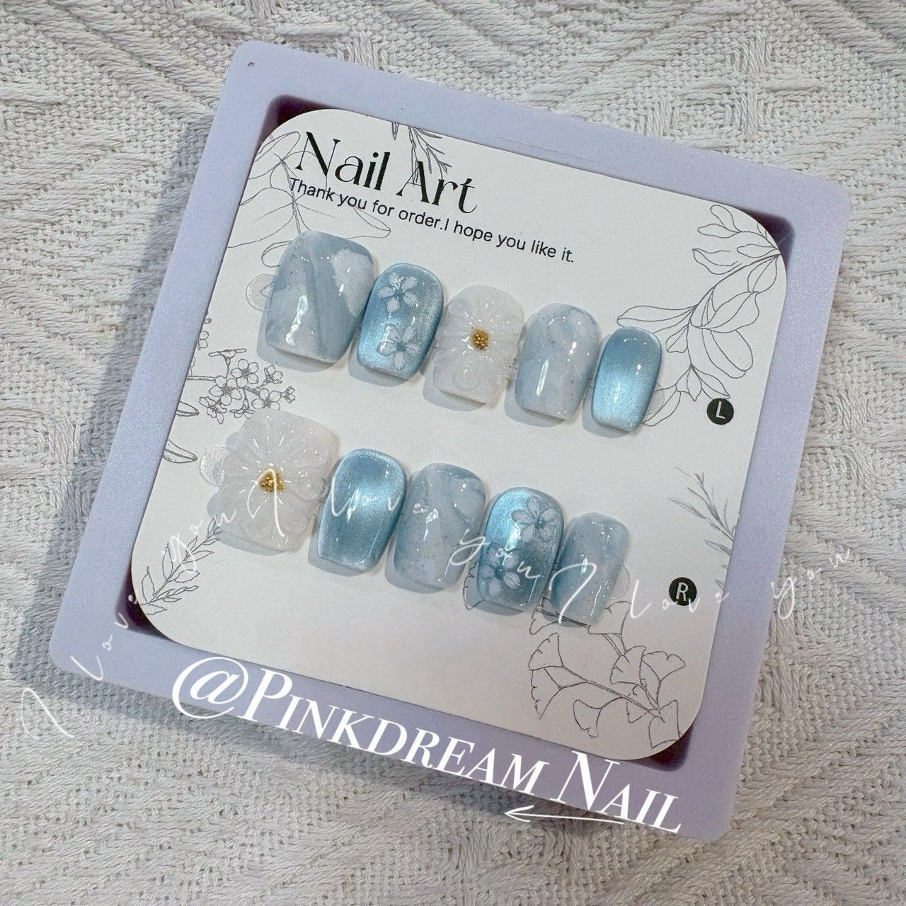 X現貨X一件免運X 超水指尖服飾 1.6公分短方/空中花園 /原創設計手工穿戴甲/附贈工具包/附贈收納盒