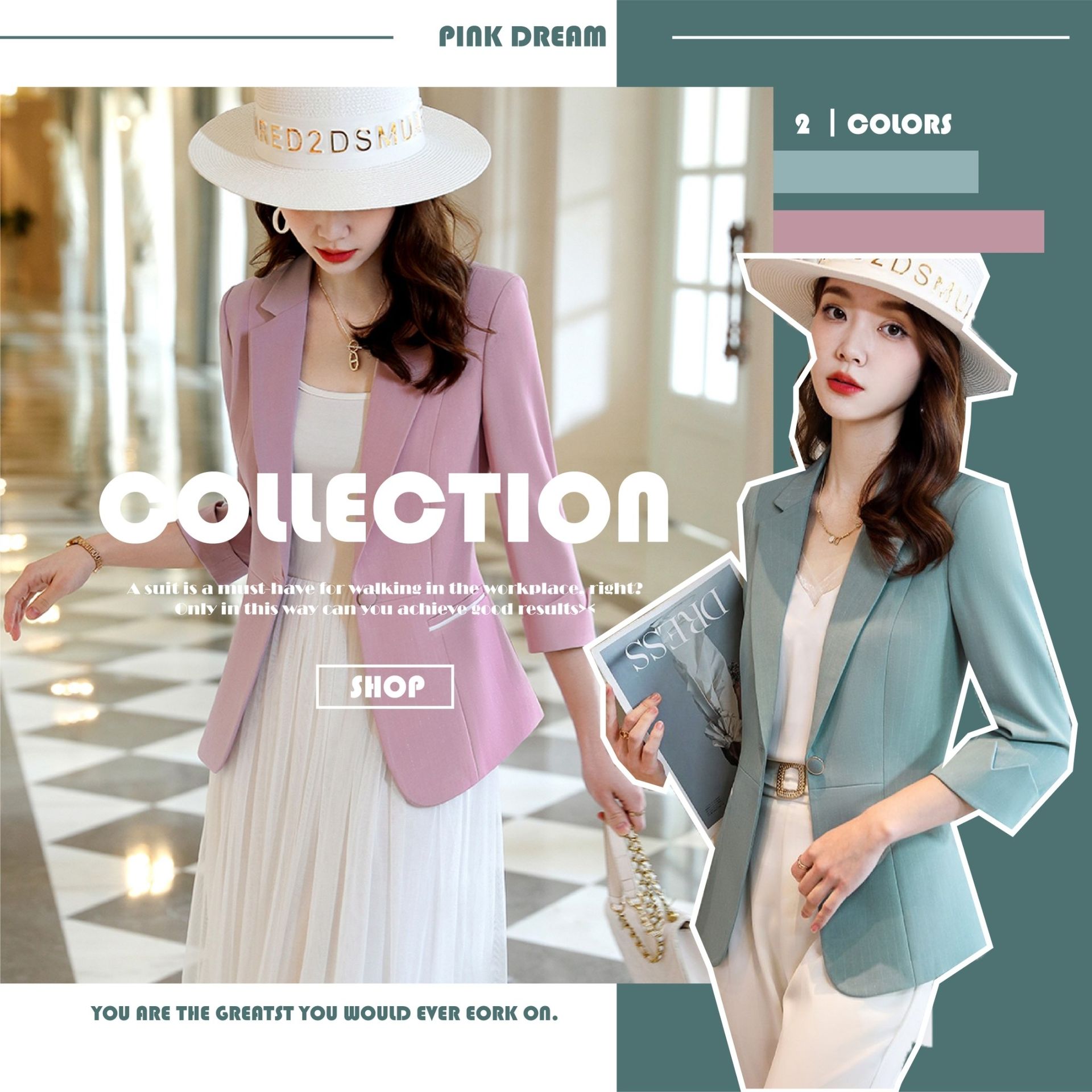 X夏日推薦款X現貨X一件免運X 職場必備西裝 簡約收腰七分袖西裝外套-3色