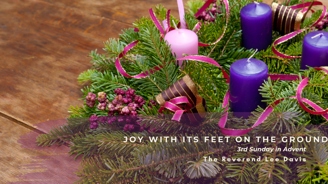 advent wreath with Rose ribbon for Gaudete Sunday