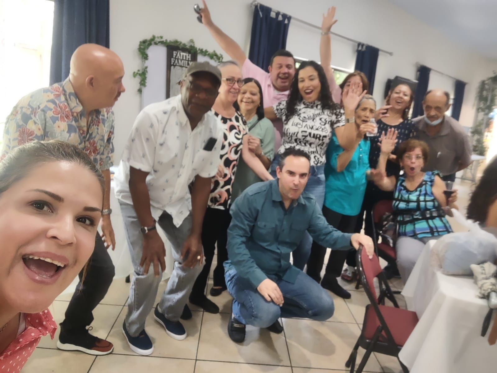 Happy parishioners