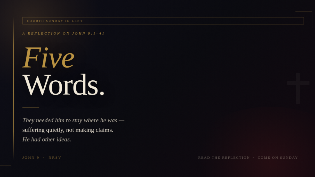 black elegant bacground with words Five Words