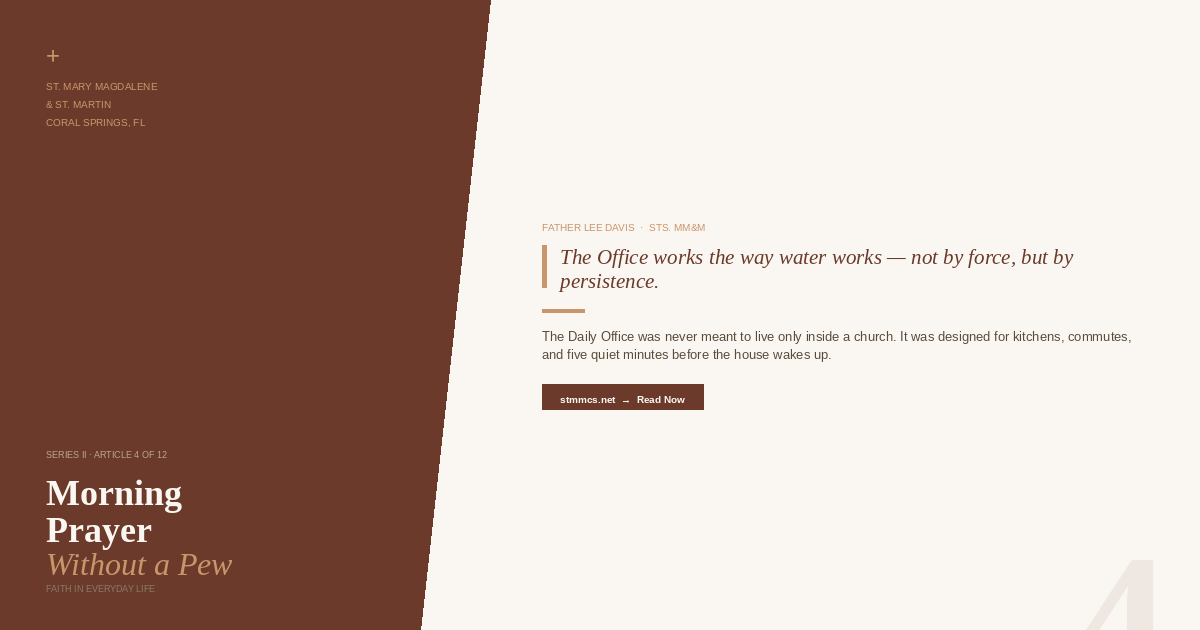 Title slide for Faith in Everyday Life article