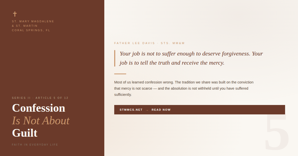 Titlie Slide wih title Confession is not about Guilt