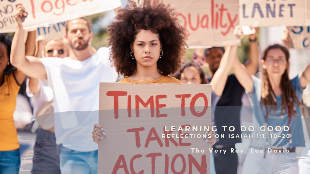 woman holding time to take action sign