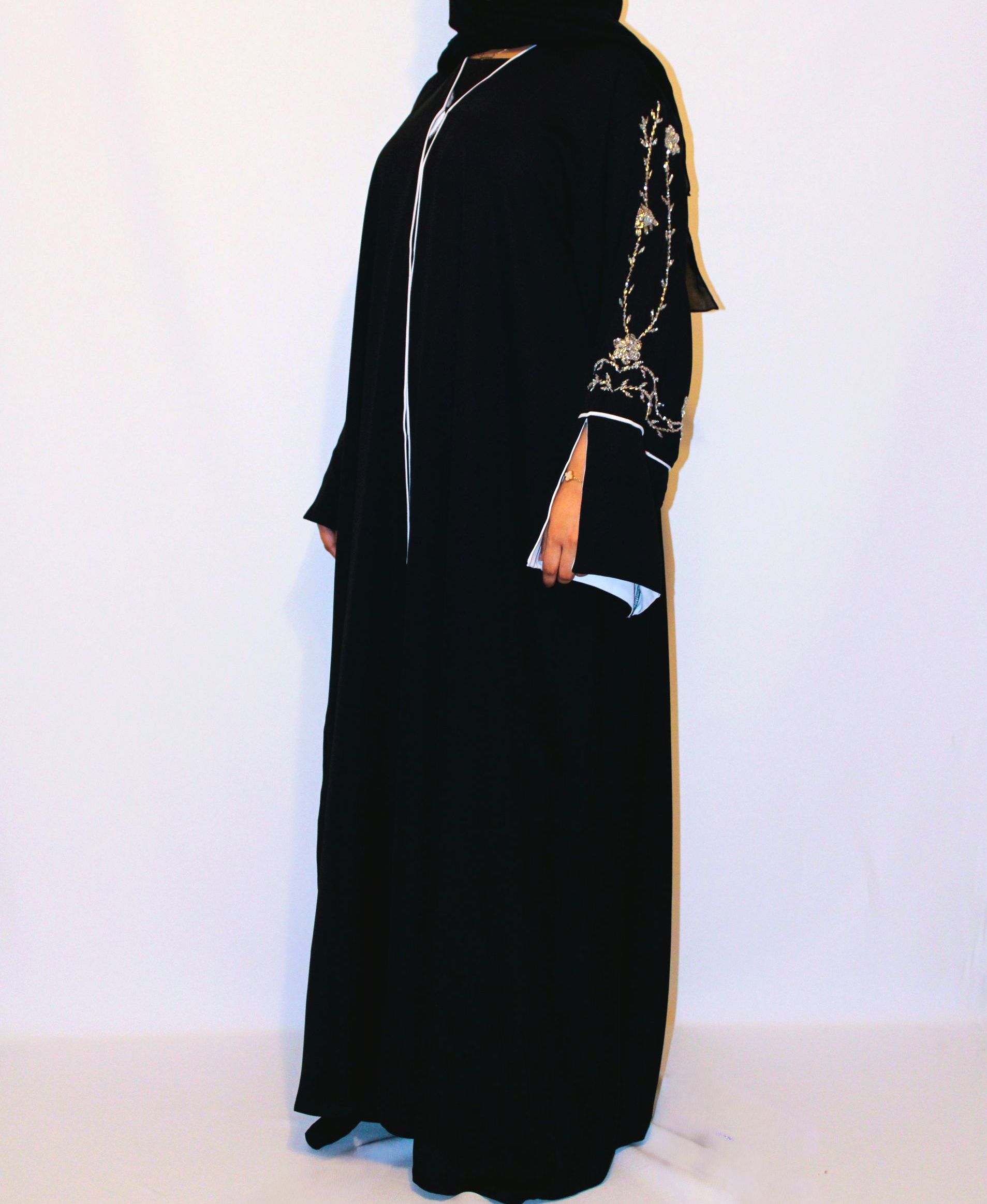 ARISSA - Korean Nida Handwork abaya - Black