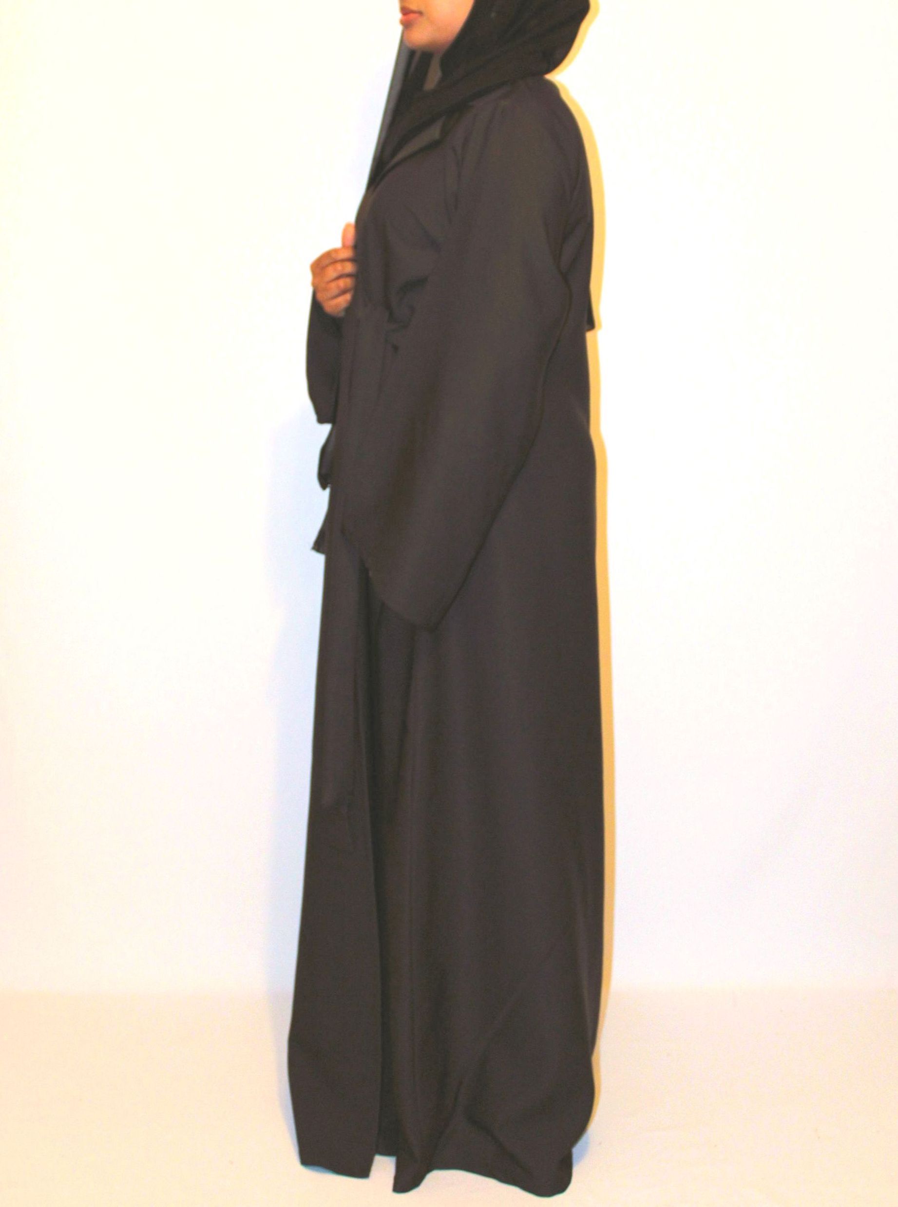 HAJRA - Jacket Style Abaya - Black