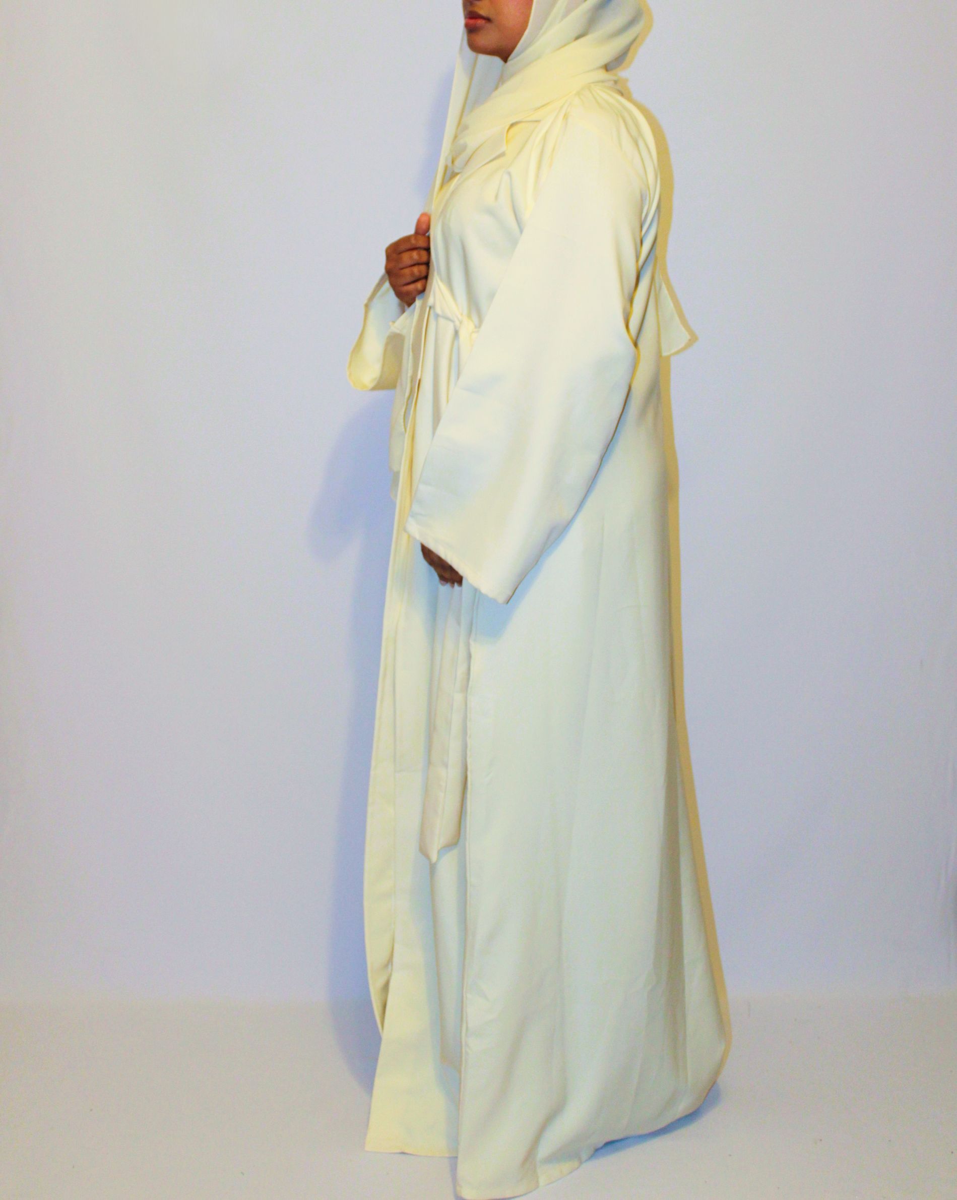 HAJRA - Jacket Style Abaya - Cream