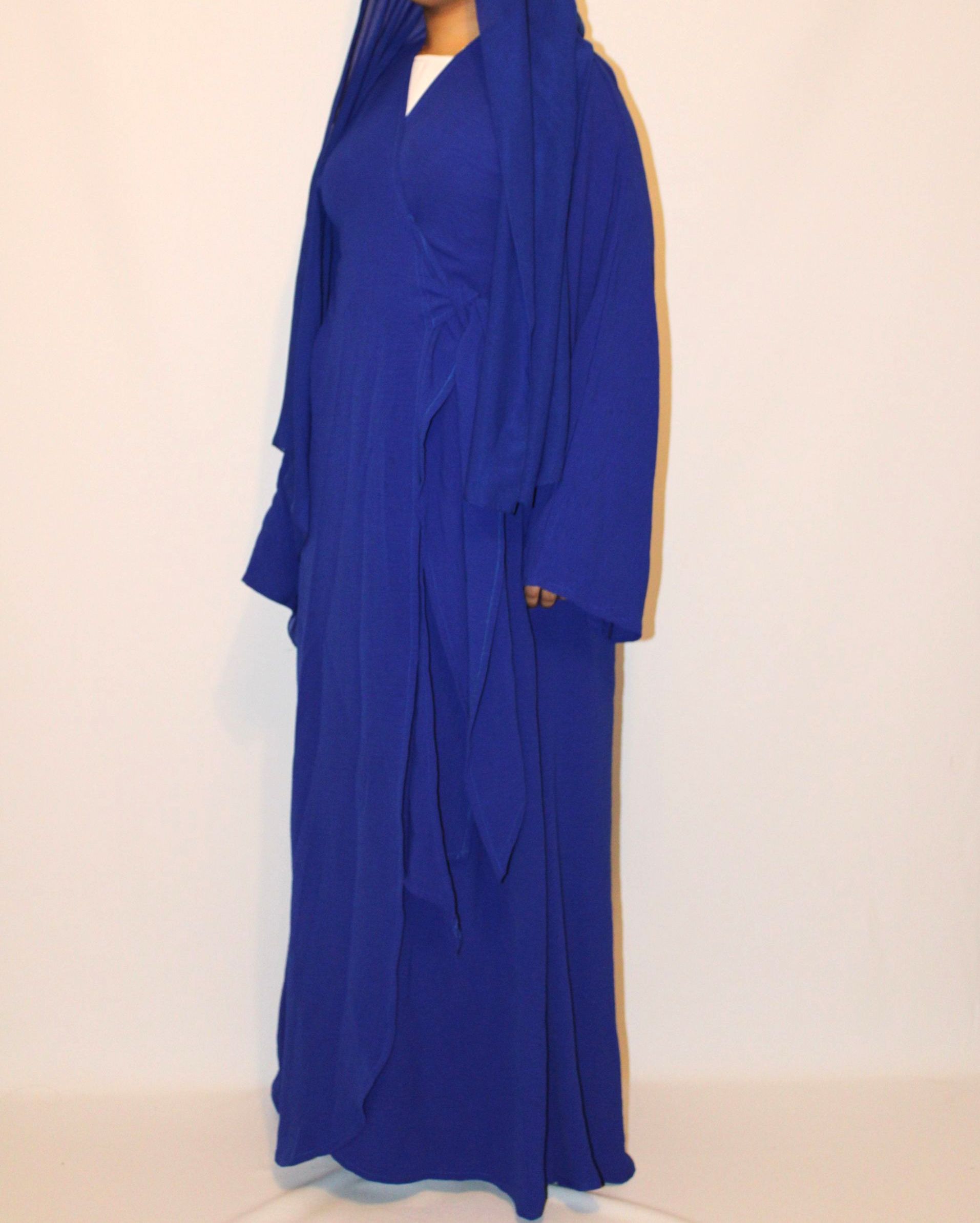 INAYAH - Wrap belted abaya - Royal Blue