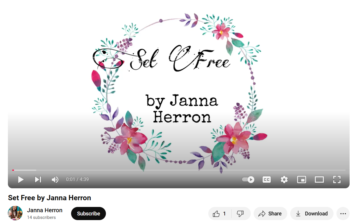 A screen shot of a video titled self free by janna herron