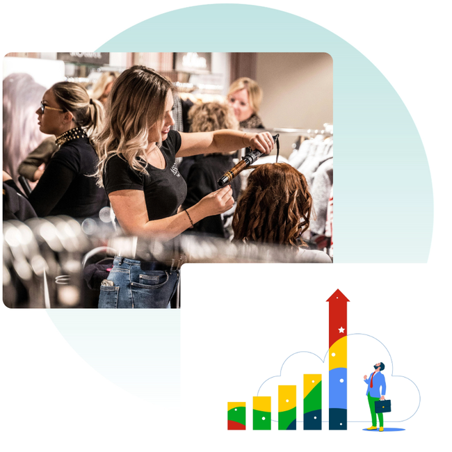 A successful hairdresser working with Digitaldoor.