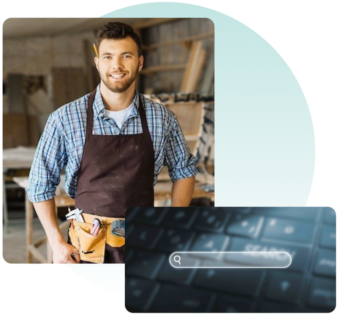 A successful plumber working with Digitaldoor.