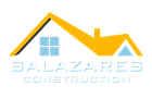 A logo for salazares construction with a yellow roof