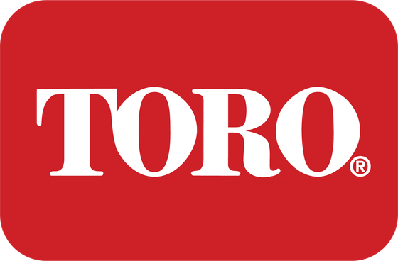 Toro logo in white text on a red, rounded rectangle. Toro logo in white text on a red, rounded rectangle.