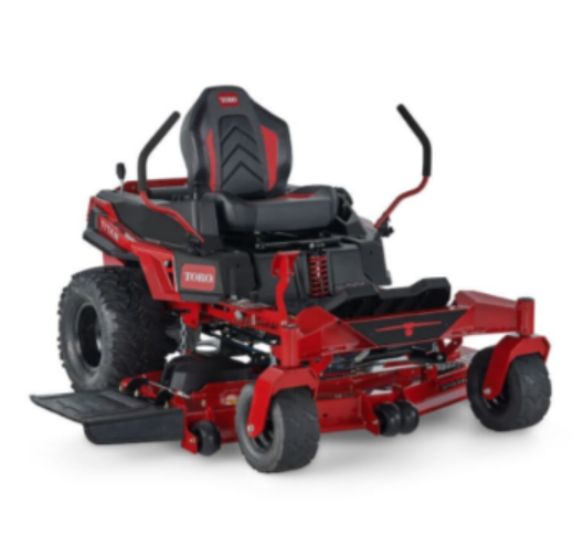 A person mowing a grassy lawn with a red lawnmower on a sunny day; playground in the background. A person mowing a grassy lawn with a red lawnmower on a sunny day; playground in the background.