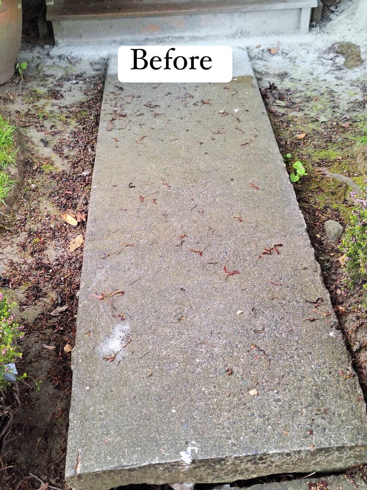 A picture of a brick walkway before being cleaned.| Everett, WA | JMS Concrete & Construction LLC