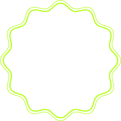 Moldura verde-claro com bordas recortadas e centro branco.
