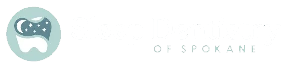 Logo of a tooth with a night sky design. The text at the right is Sleep Dentistry Logo