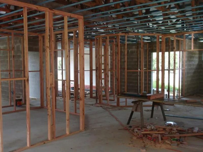A Room That Is Being Built With Wooden Frames — Justmill Carpentry & Building in Smithfield, QLD